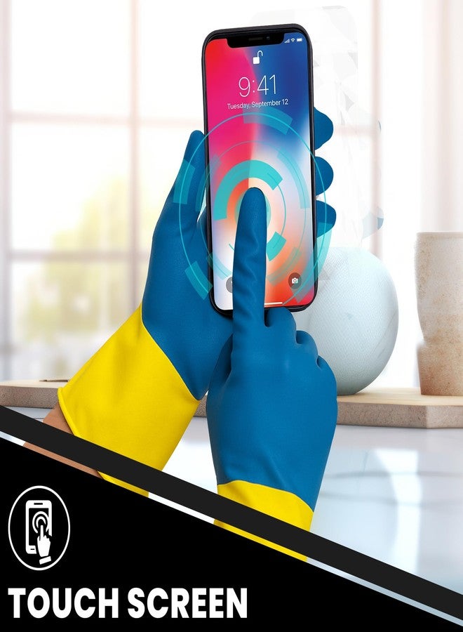 Robustt Heavy Duty Rubber Hand gloves - 5 Pairs (Free Size, Multicolor) for Dishwashing, gardening, kitchen cleaning - Image 3